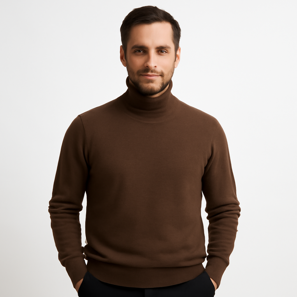 Męski Casualowy Sweter z Golfem – Eleganckie Na Co Dzień