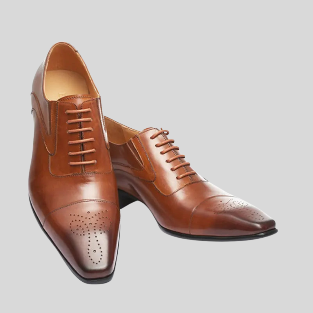 Męskie Eleganckie Buty Sznurowane – Skórzane Obuwie Wizytowe