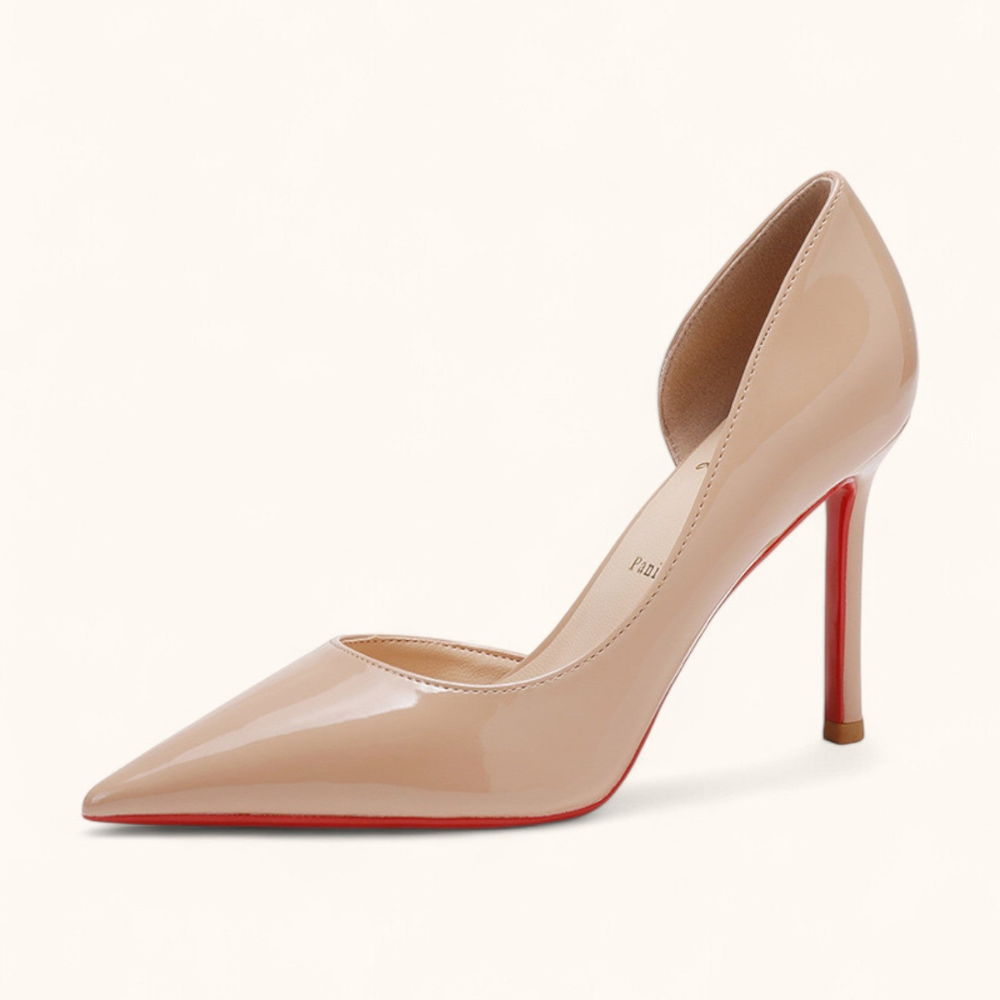 Damskie pointed-toe obcasy – eleganckie błyszczące high heels