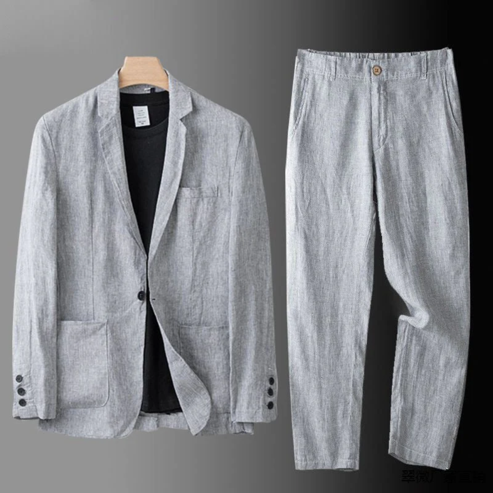 Męski casualowy zestaw dwuczęściowy – blazer i spodnie