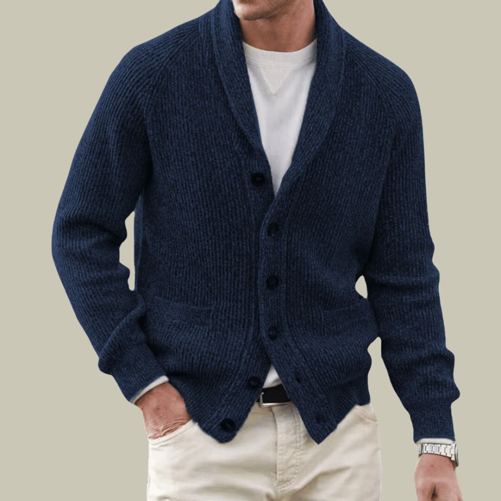 Męski button-up kardigan – klasyczna dzianina na codzienne noszenie