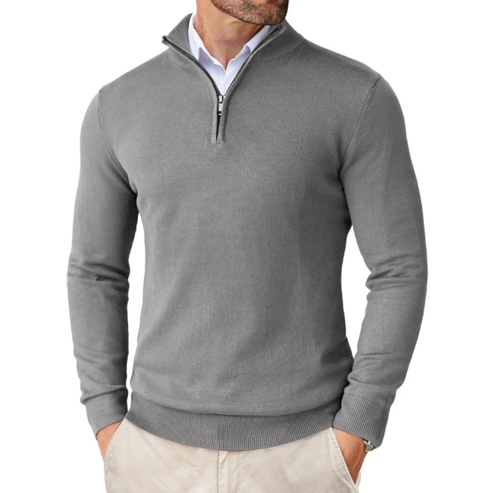 Męski sweter half-zip – casualowy codzienny pulower