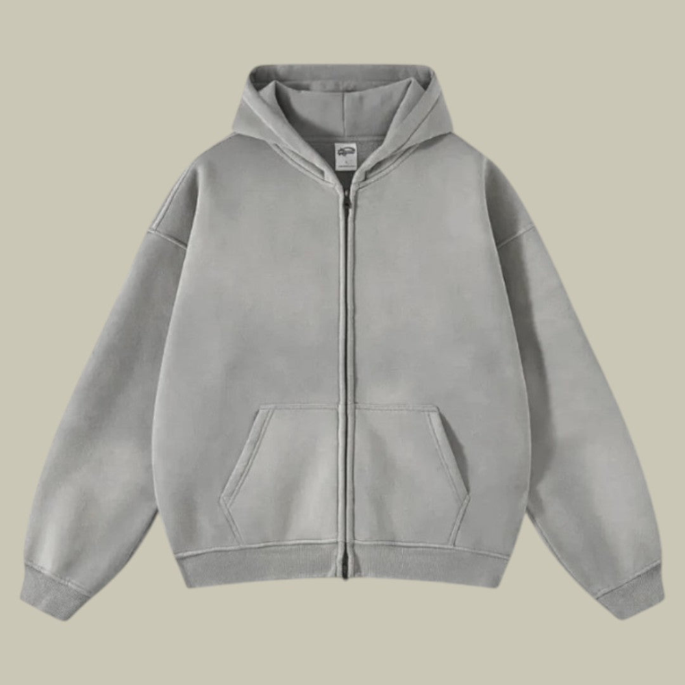 Męska zip-up bluza z kapturem – wygodne casualowe codzienne noszenie
