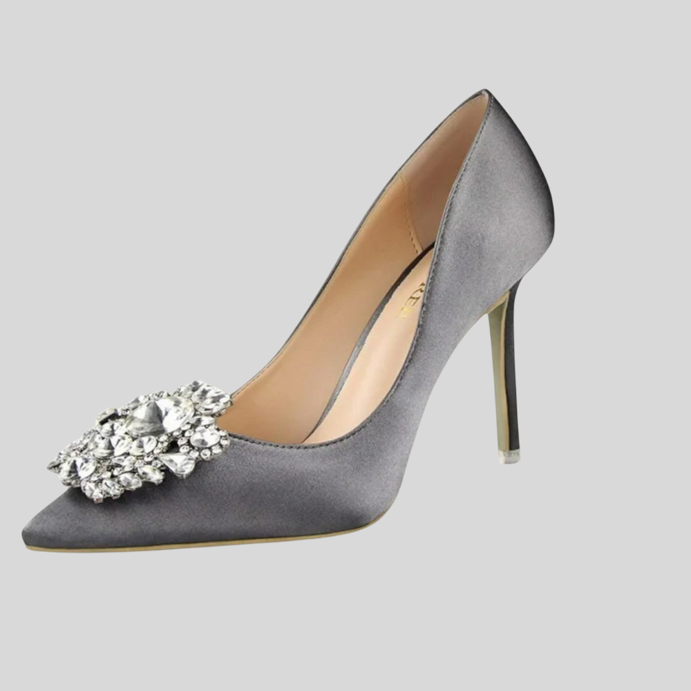 Damskie pointed-toe obcasy – elegancki rhinestone detail