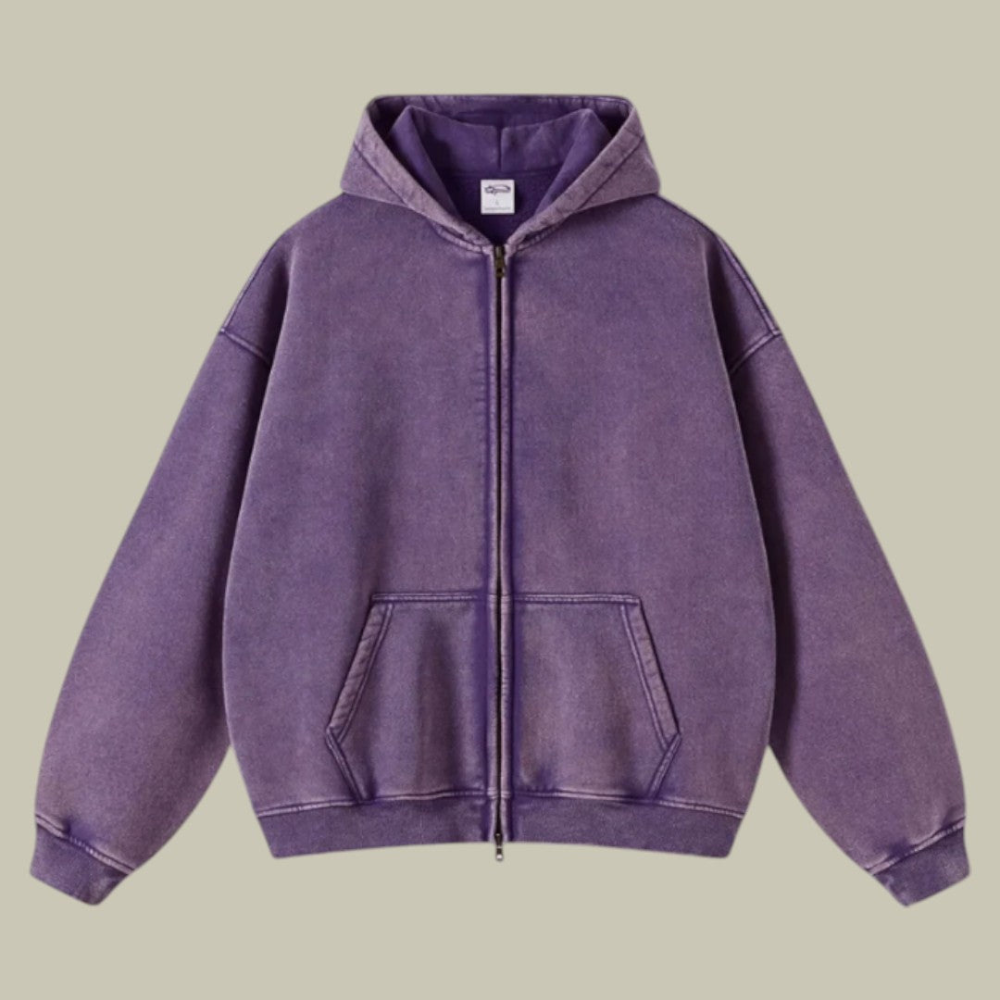 Męska zip-up bluza z kapturem – wygodne casualowe codzienne noszenie