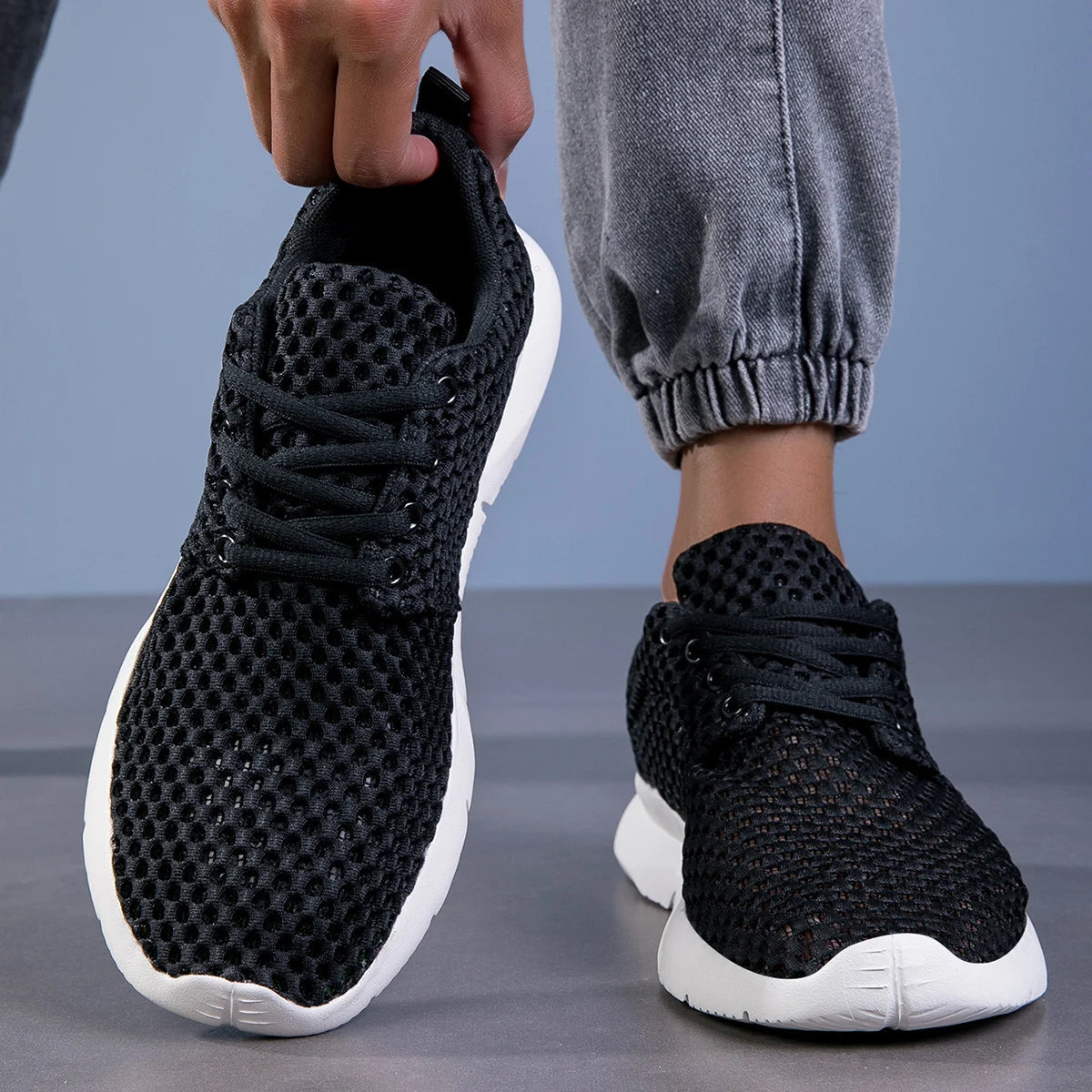 Vento Męskie klasyczne oddychające sneakersy z siateczki