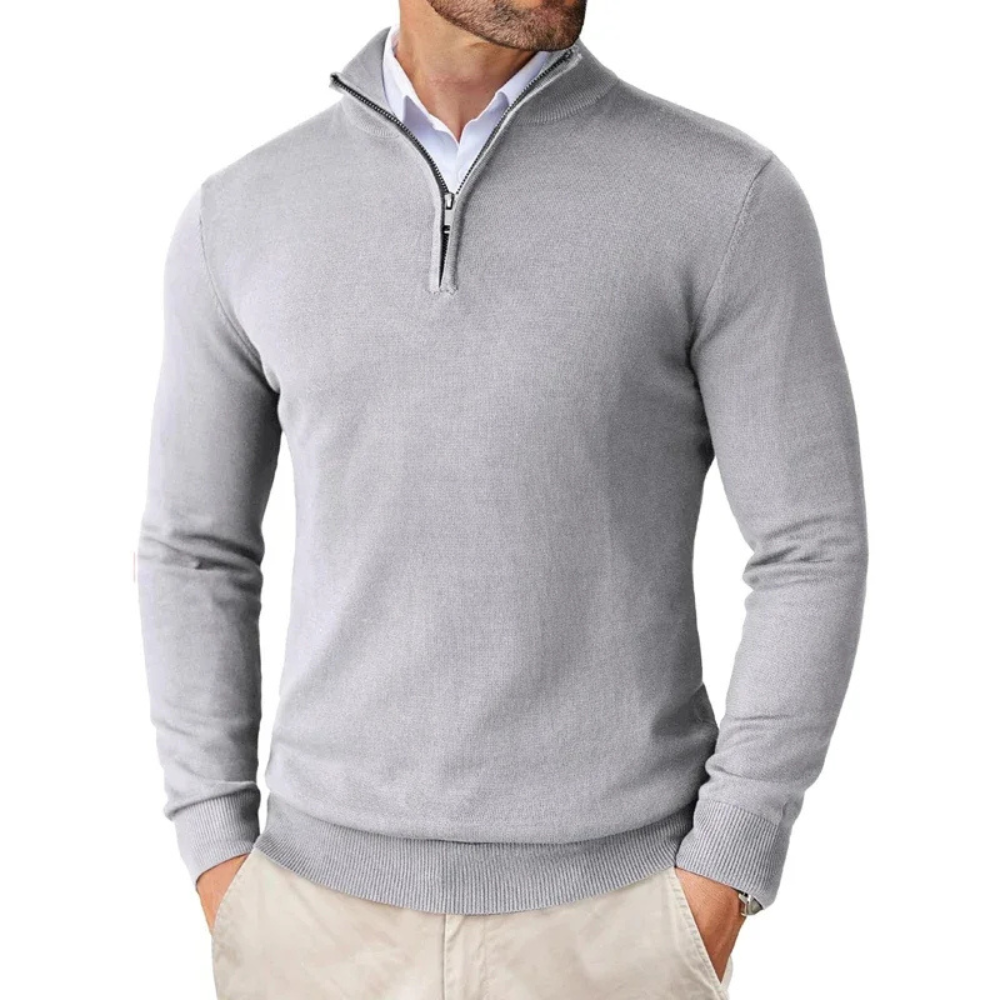Męski sweter half-zip – casualowy codzienny pulower