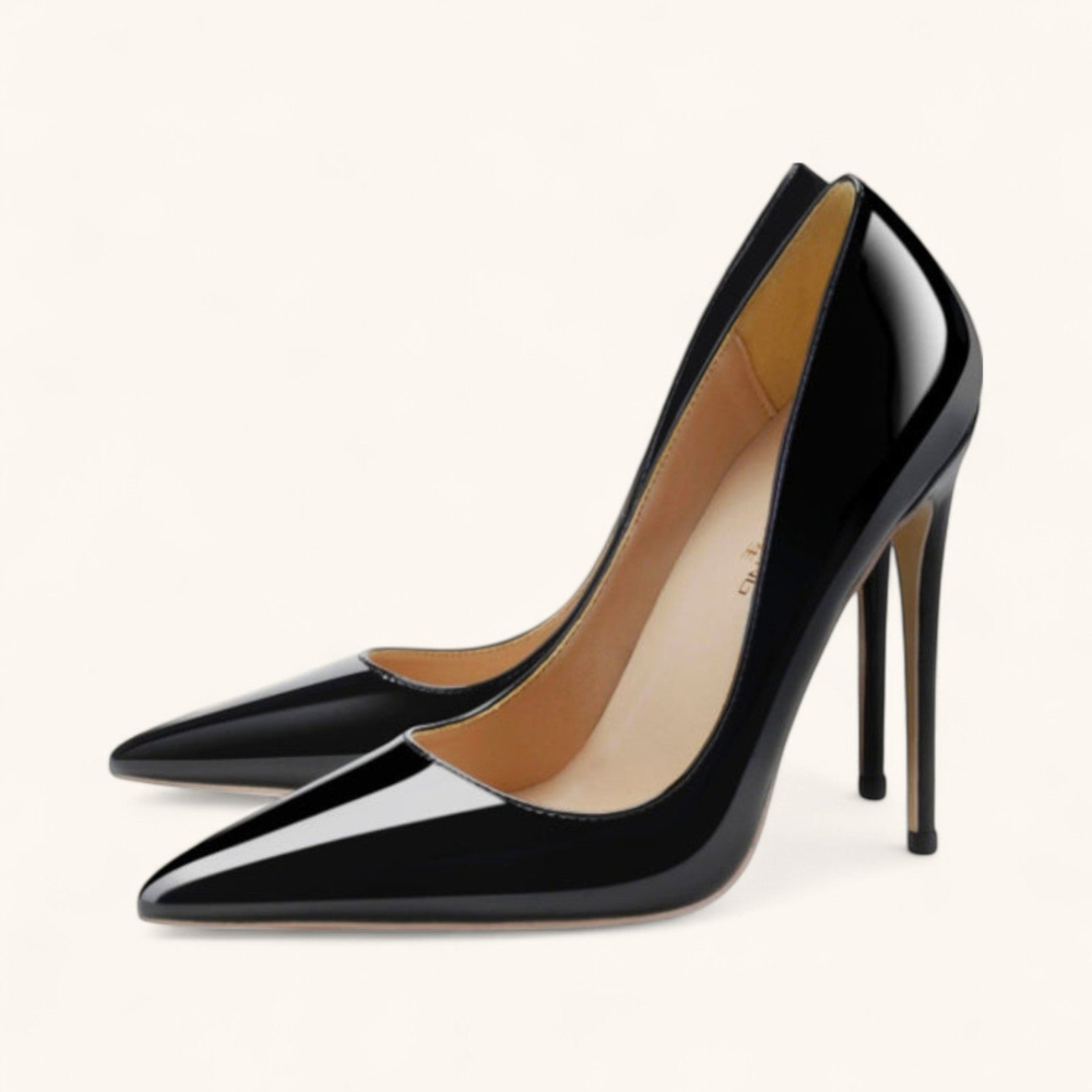 Damskie błyszczące high heels – eleganckie pointed toe czółenka