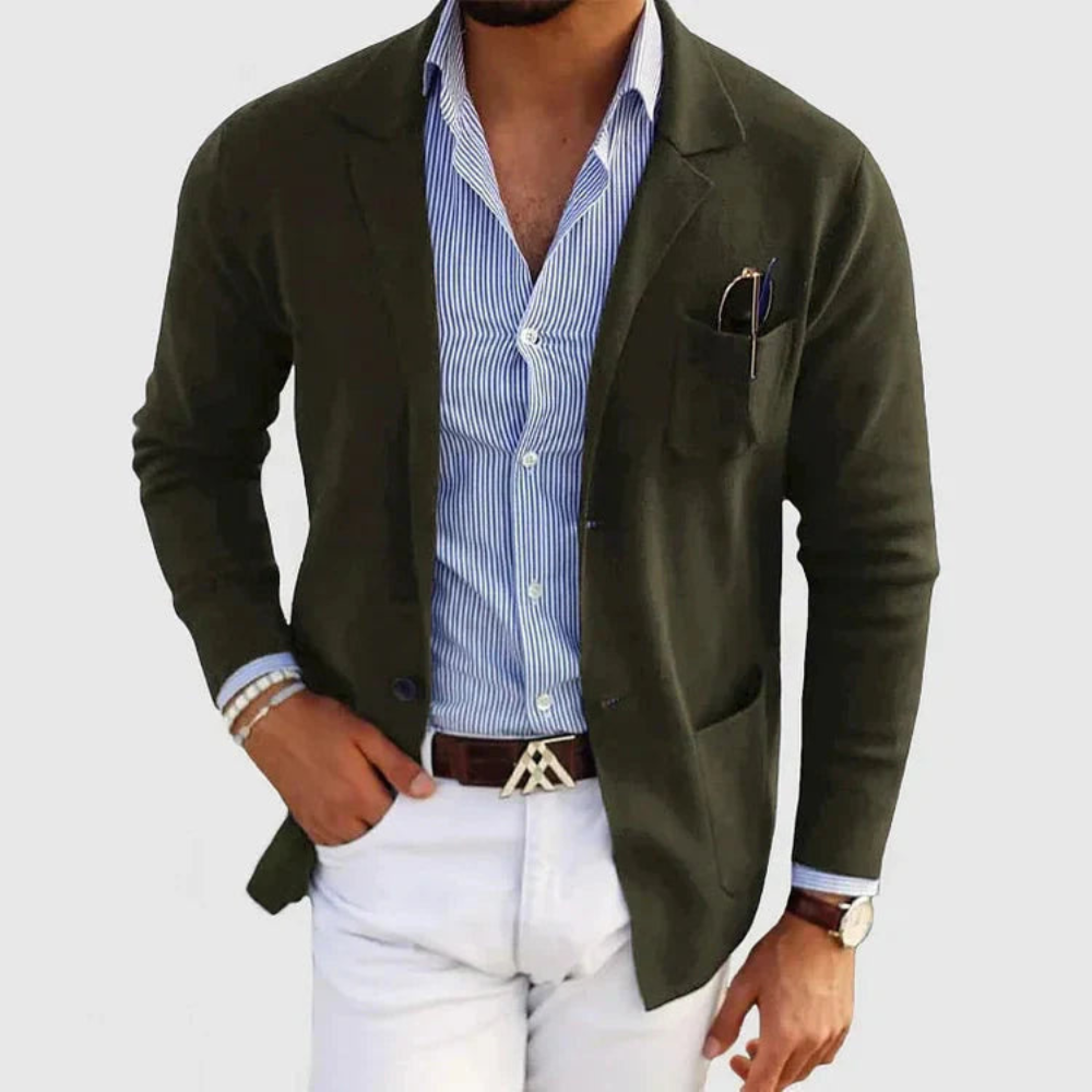 Męski casualowy blazer – nowoczesny dopasowany krój na codzienne noszenie