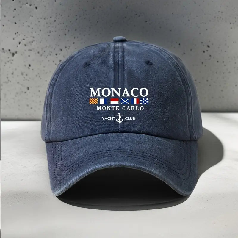 Vemiera | Czapka z daszkiem z haftem Monaco Yacht Club – lekka, regulowana, w stylu vintage