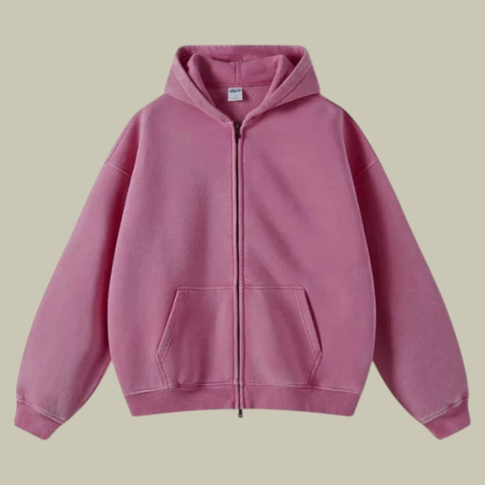 Męska zip-up bluza z kapturem – wygodne casualowe codzienne noszenie