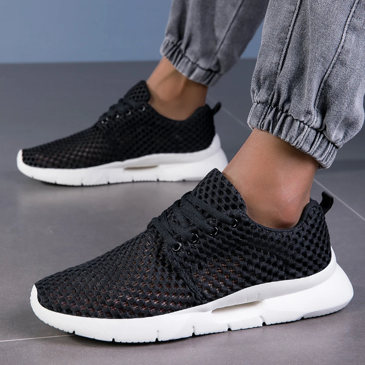 Vento Męskie klasyczne oddychające sneakersy z siateczki