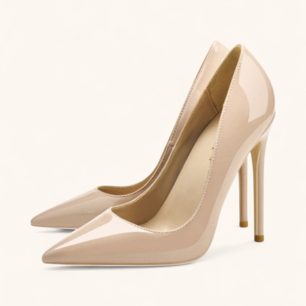 Damskie błyszczące high heels – eleganckie pointed toe czółenka