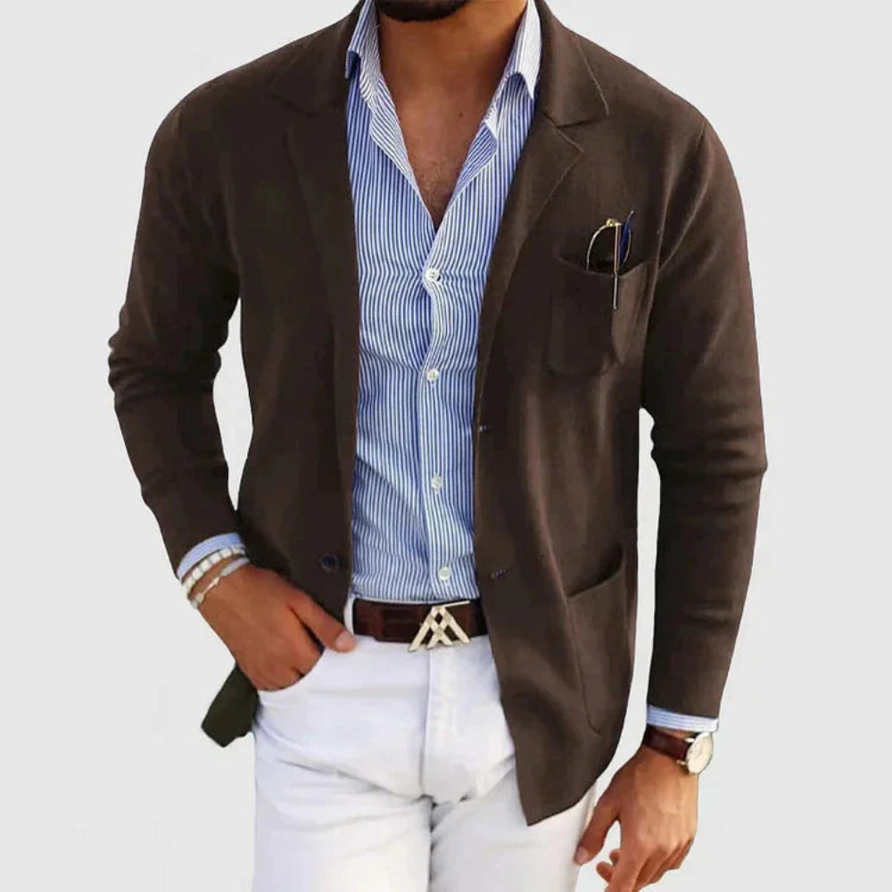 Męski casualowy blazer – nowoczesny dopasowany krój na codzienne noszenie