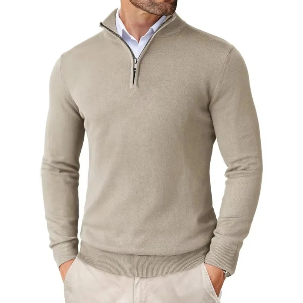 Męski sweter half-zip – casualowy codzienny pulower