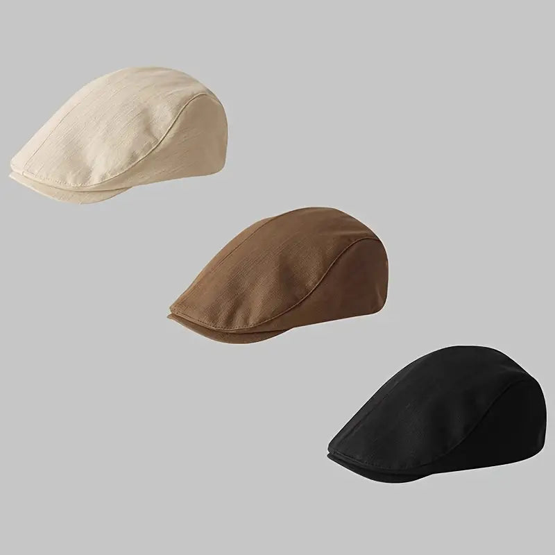 Vemiera | Bawełniana czapka typu flat cap – klasyczny design vintage, unisex, dostępna w 3 kolorach