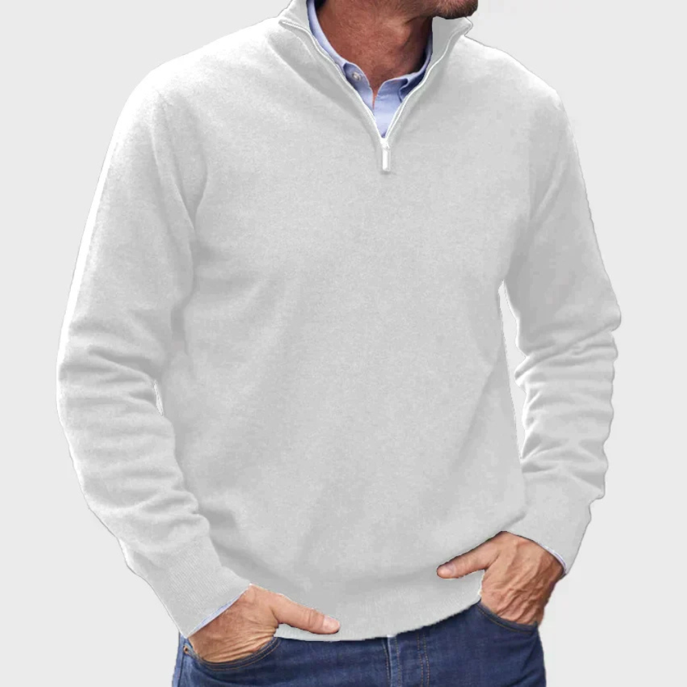 Męski half-zip sweter – casualowy codzienny pulower