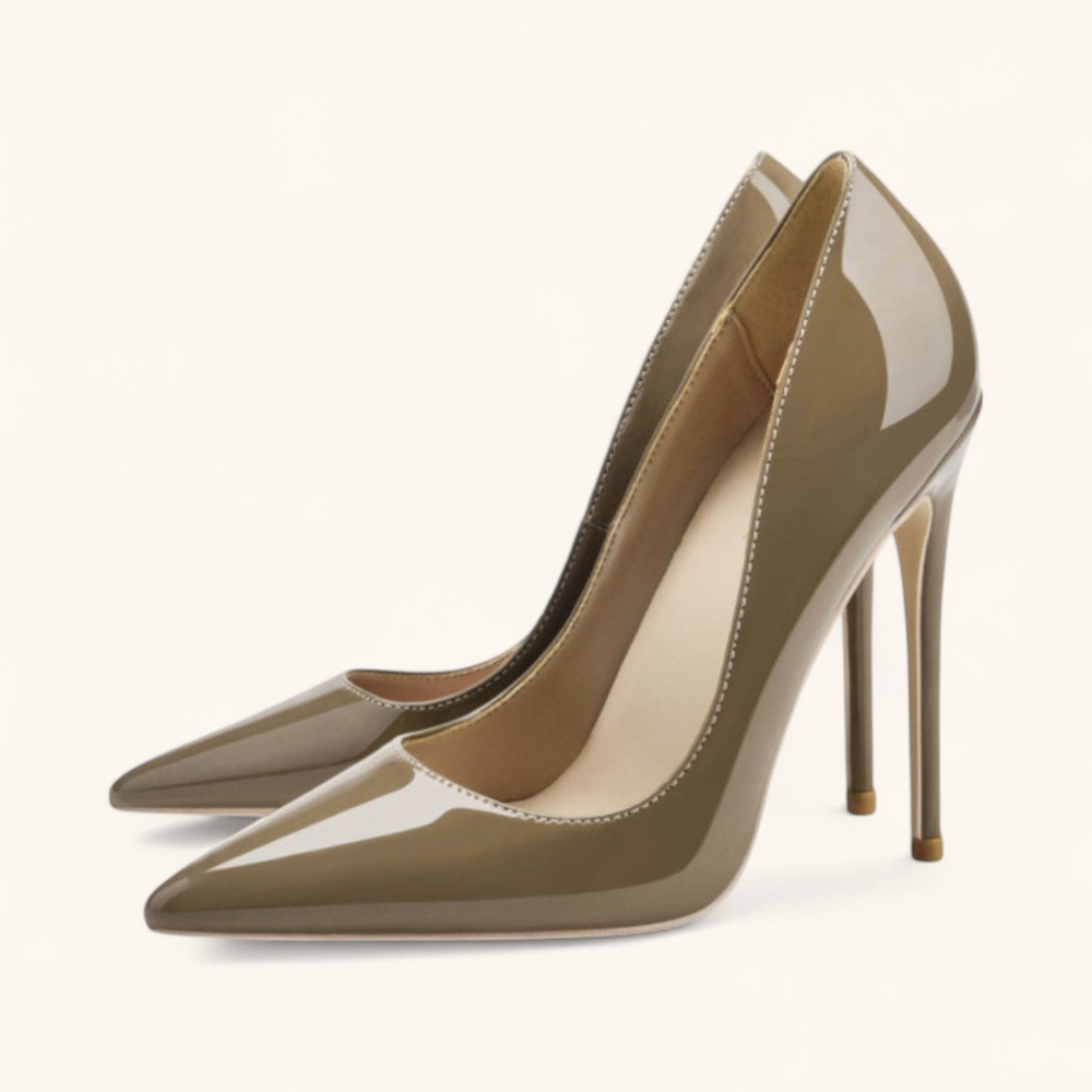 Damskie błyszczące high heels – eleganckie pointed toe czółenka