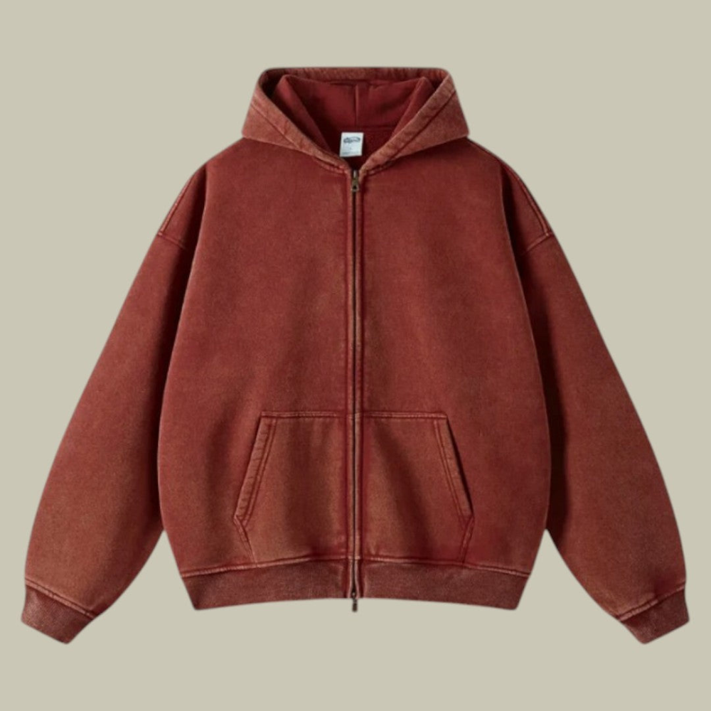Męska zip-up bluza z kapturem – wygodne casualowe codzienne noszenie