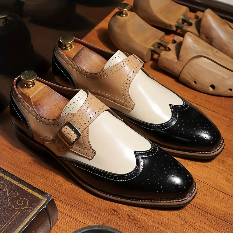 Vemiera | Klasyczne buty brogue z paskiem – elegancja i komfort w dużych rozmiarach