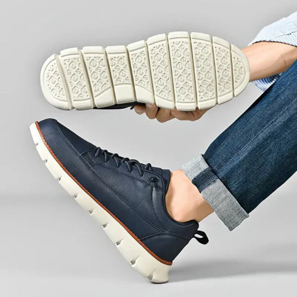 Męskie niskie trampki – skórzane buty casualowe w stylu street