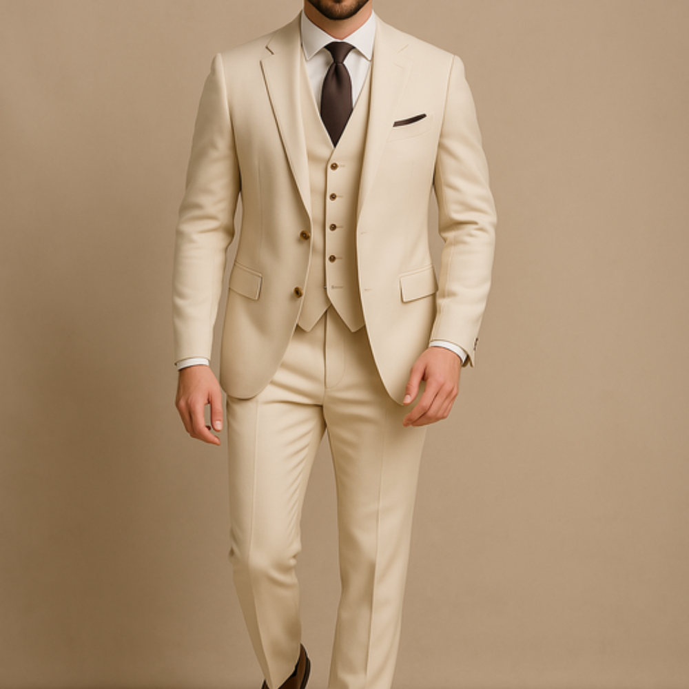 Męski Garnitur Biznesowy – Nowoczesny Krój Slim Fit