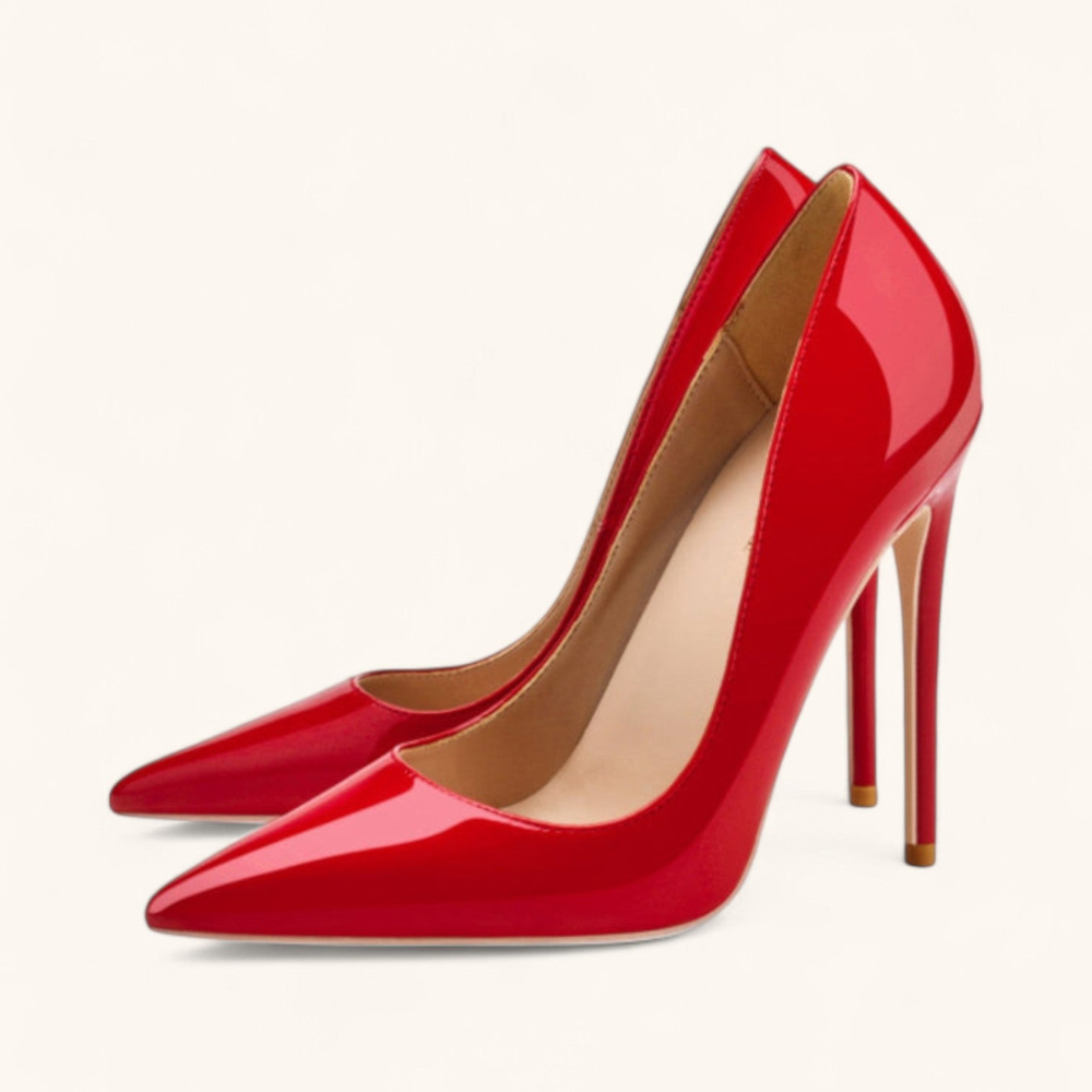 Damskie błyszczące high heels – eleganckie pointed toe czółenka
