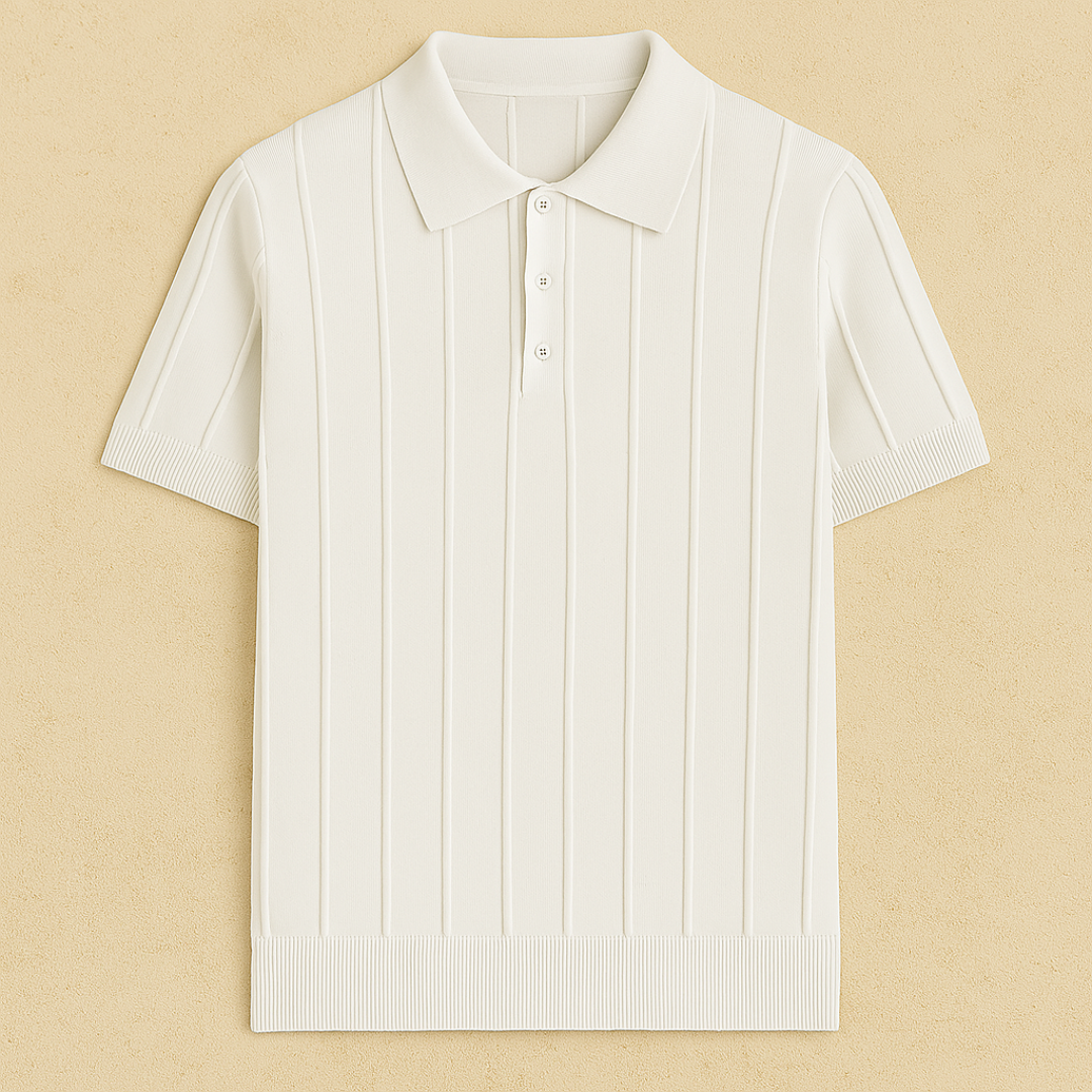 Vemiera| Elegancka koszulka polo z prążkowanej dzianiny