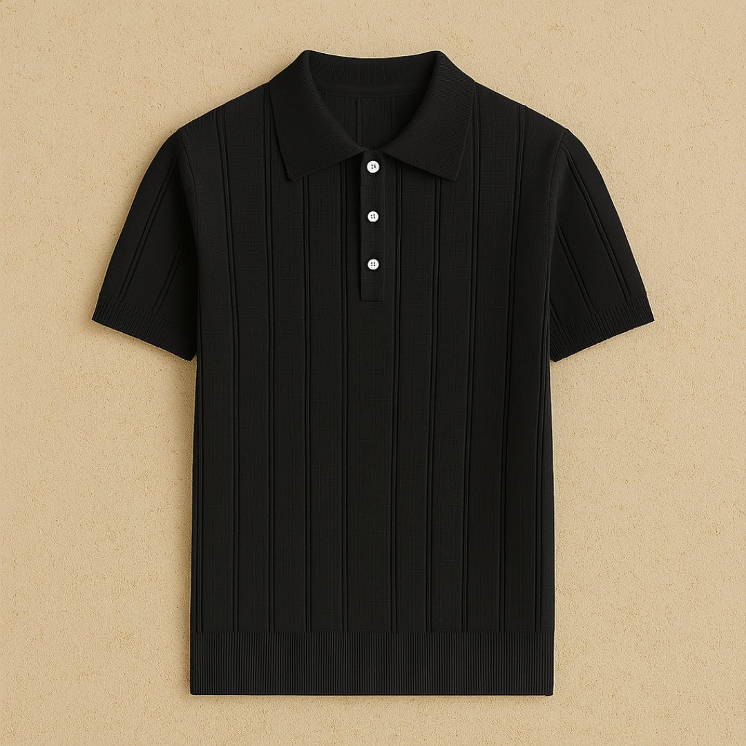 Vemiera| Elegancka koszulka polo z prążkowanej dzianiny
