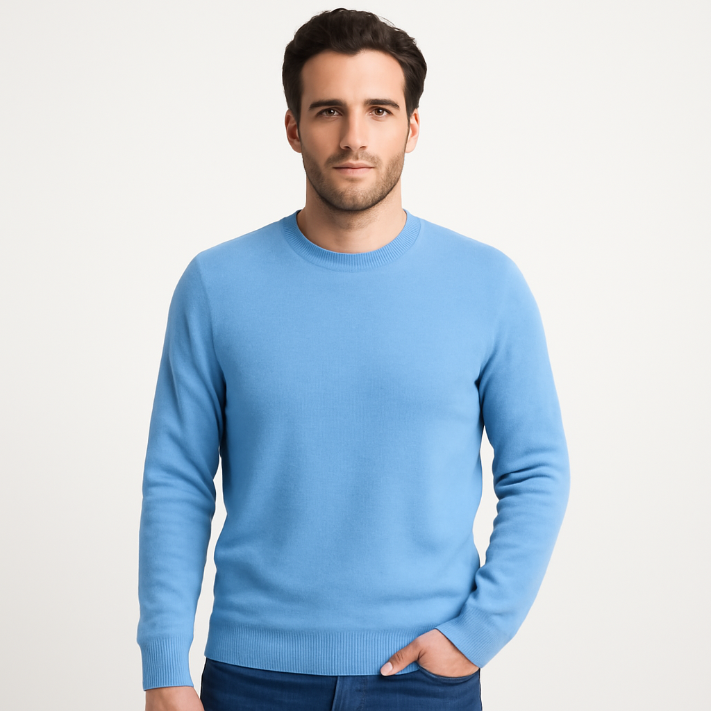 Męski sweter z okrągłym dekoltem – casualowy i wygodny krój