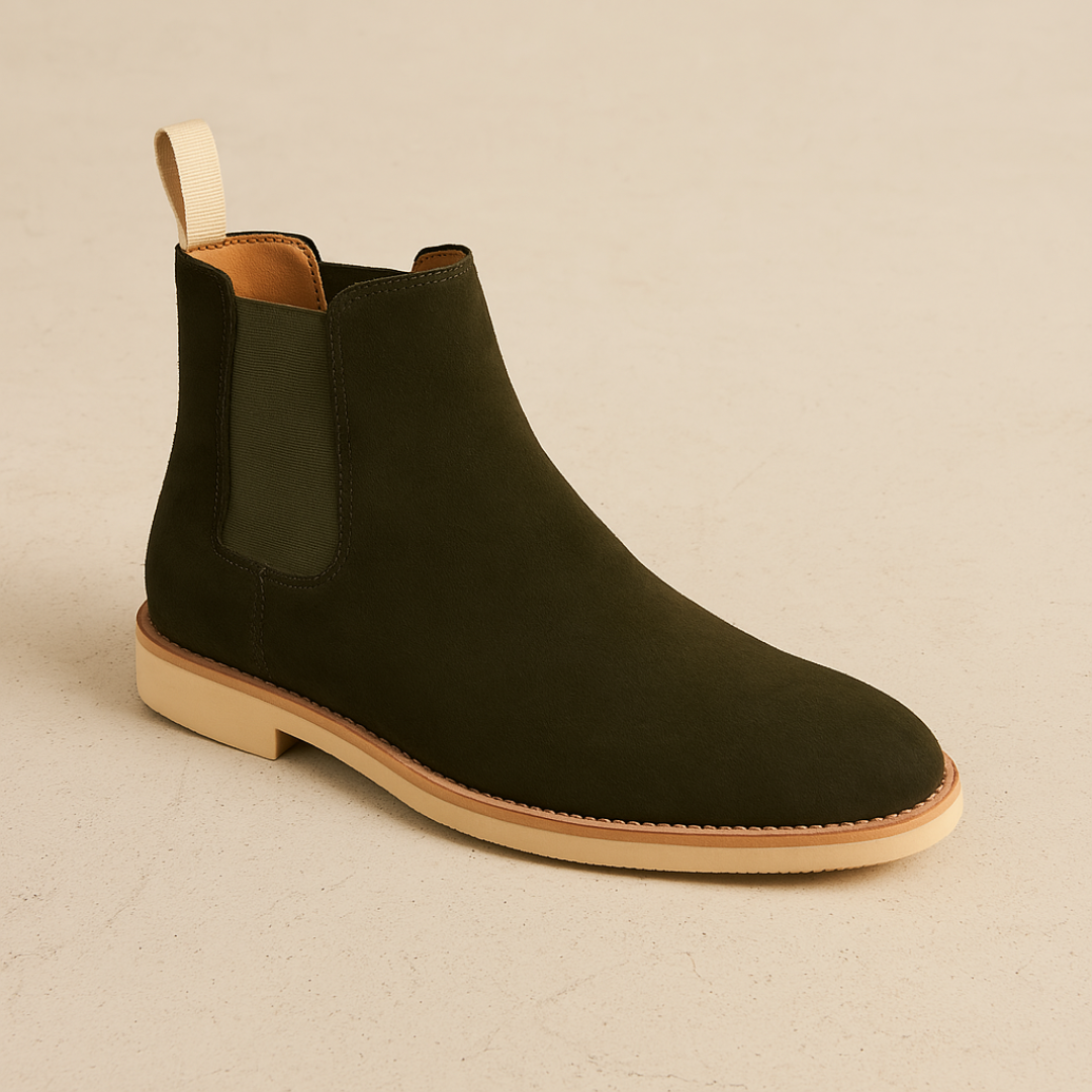 Vemiera | Eleganckie męskie botki Chelsea z zamszu