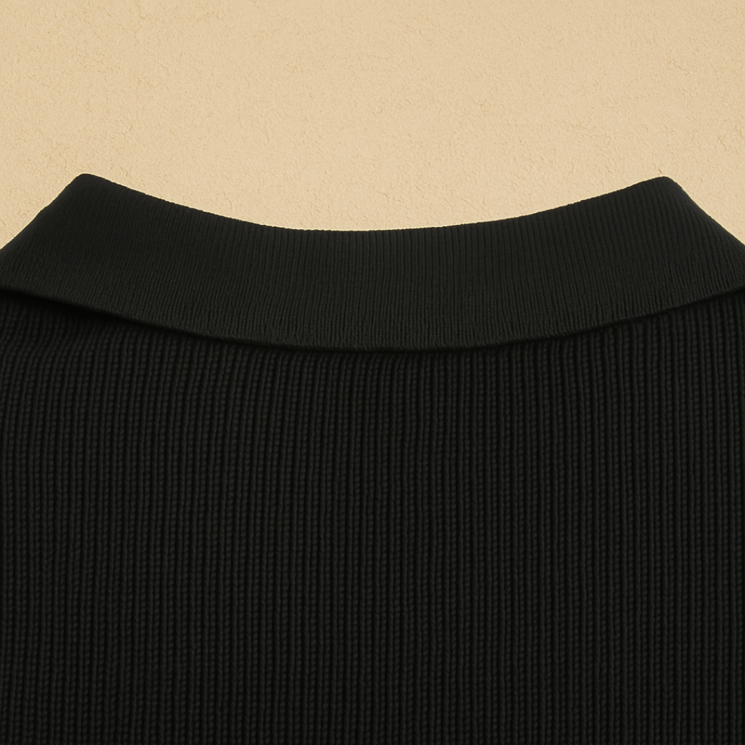 Vemiera | Elegancka dzianinowa koszulka polo z zamkiem