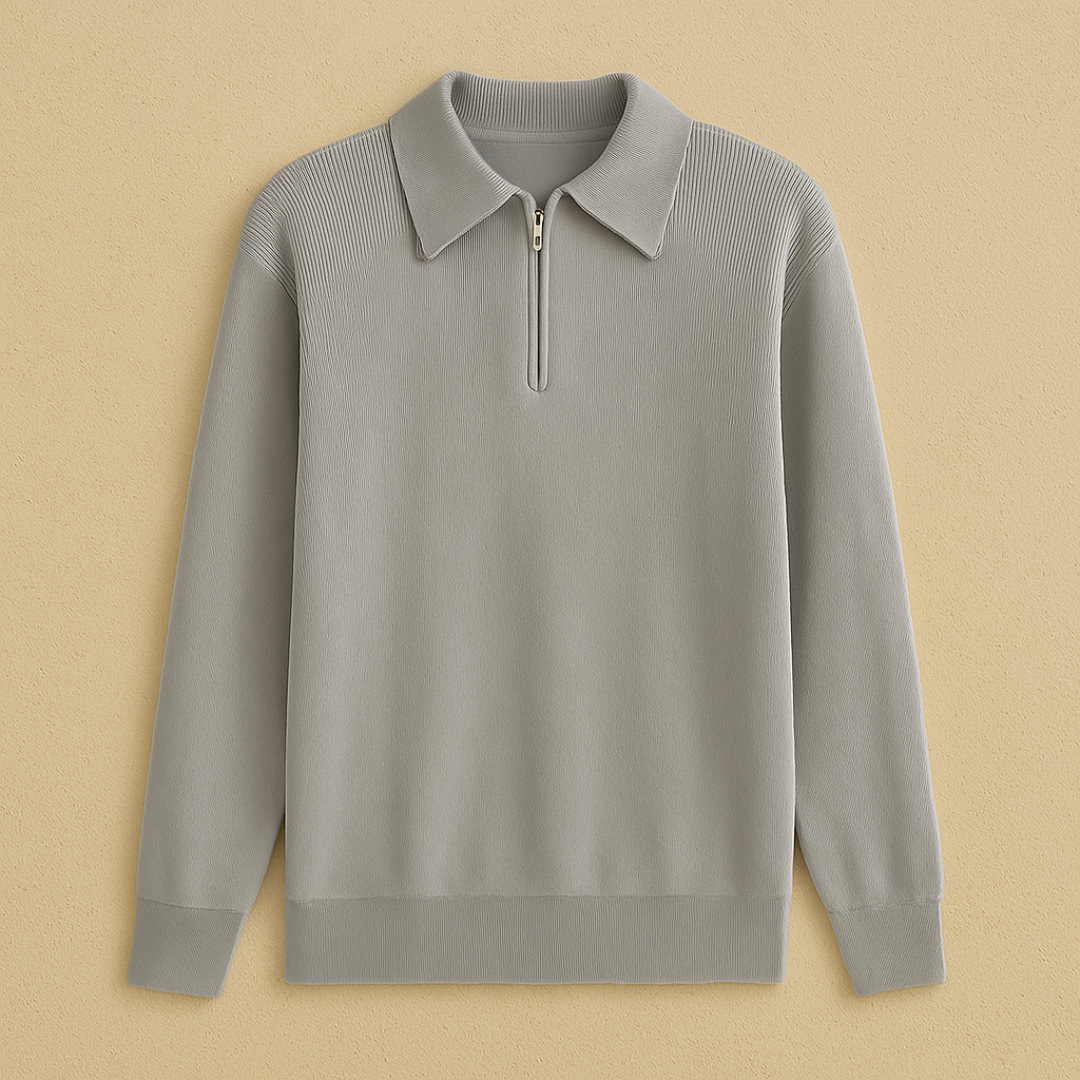Vemiera | Elegancka dzianinowa koszulka polo z zamkiem