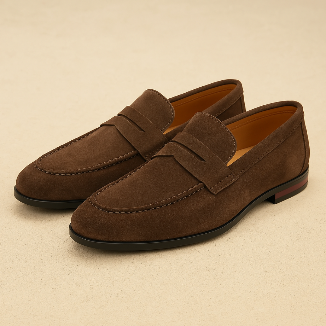Vemiera | Zamszowe mokasyny penny loafer — klasyczne dziedzictwo i nowoczesny styl