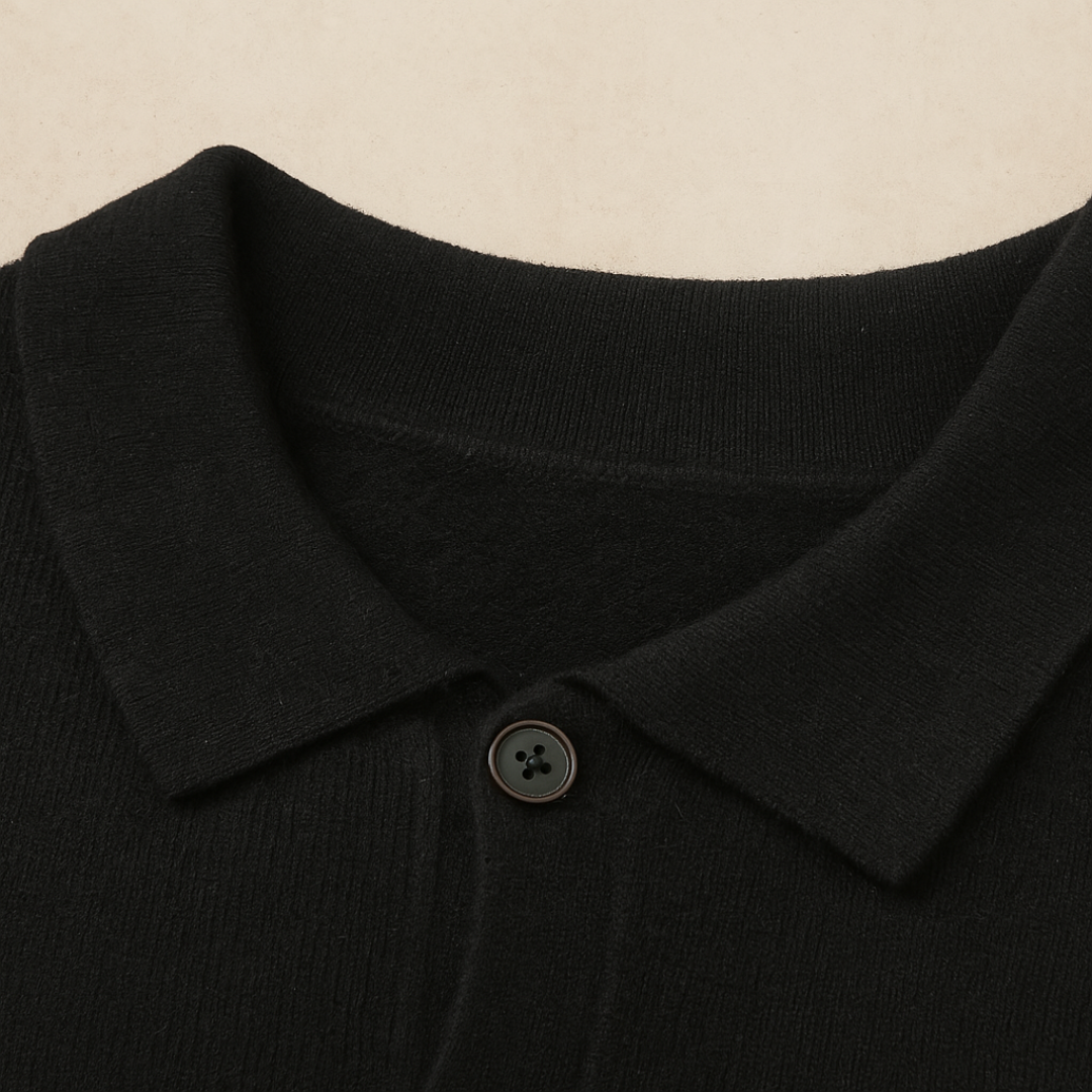 Vemiera| Eleganckie kaszmirowe polo z długim rękawem