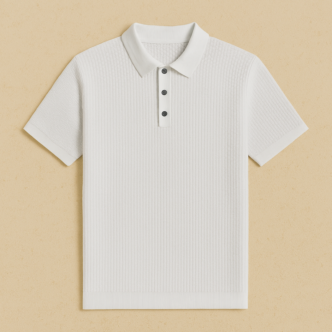 Vemiera|Eleganckie dzianinowe polo z krótkim rękawem