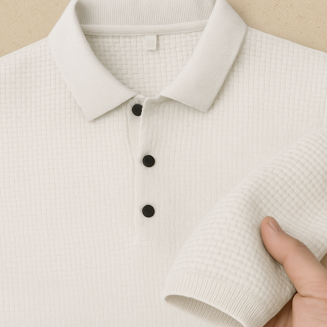 Vemiera|Eleganckie dzianinowe polo z krótkim rękawem