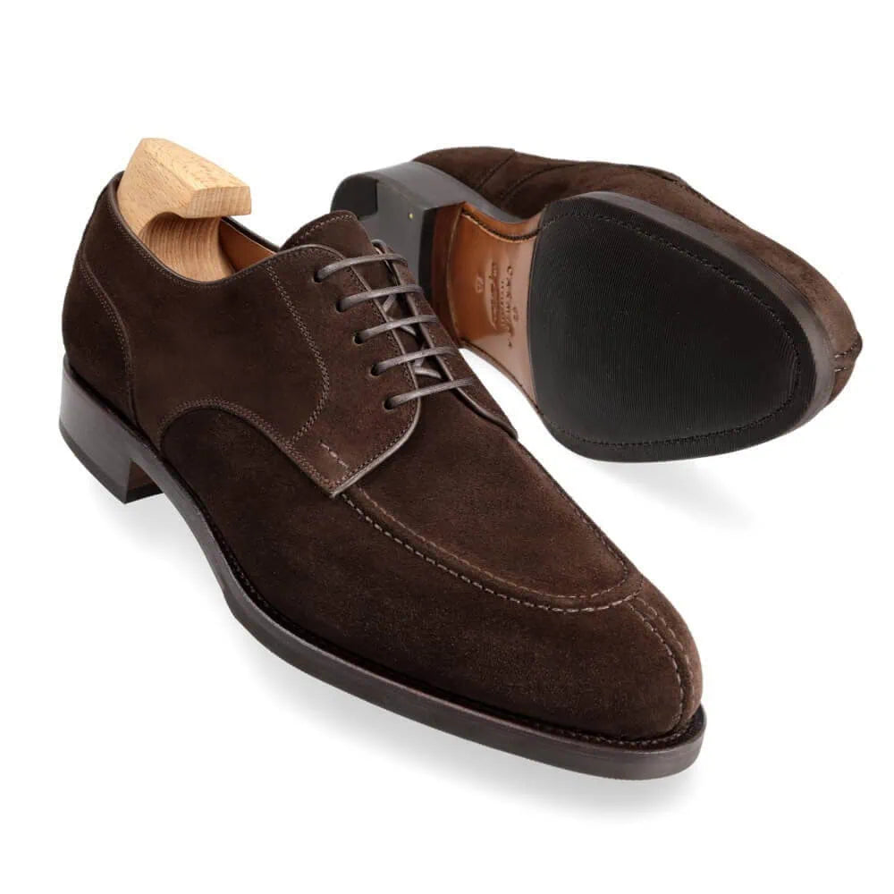 Męskie Buty Sznurowane – Zamszowy Design Z Eleganckim Szyciem