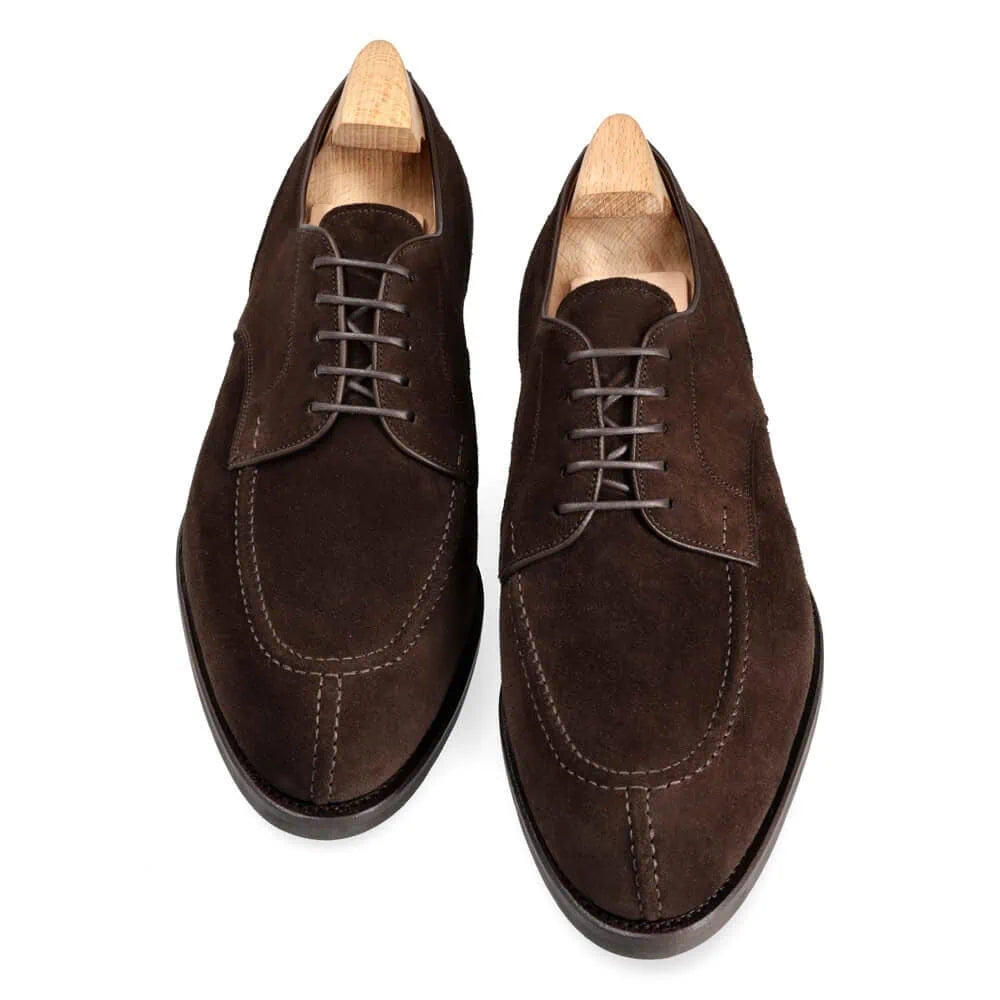 Męskie Buty Sznurowane – Zamszowy Design Z Eleganckim Szyciem