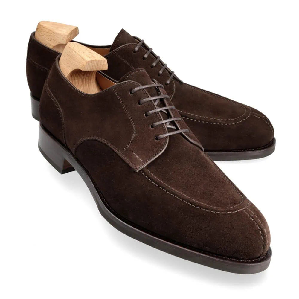 Męskie Buty Sznurowane – Zamszowy Design Z Eleganckim Szyciem