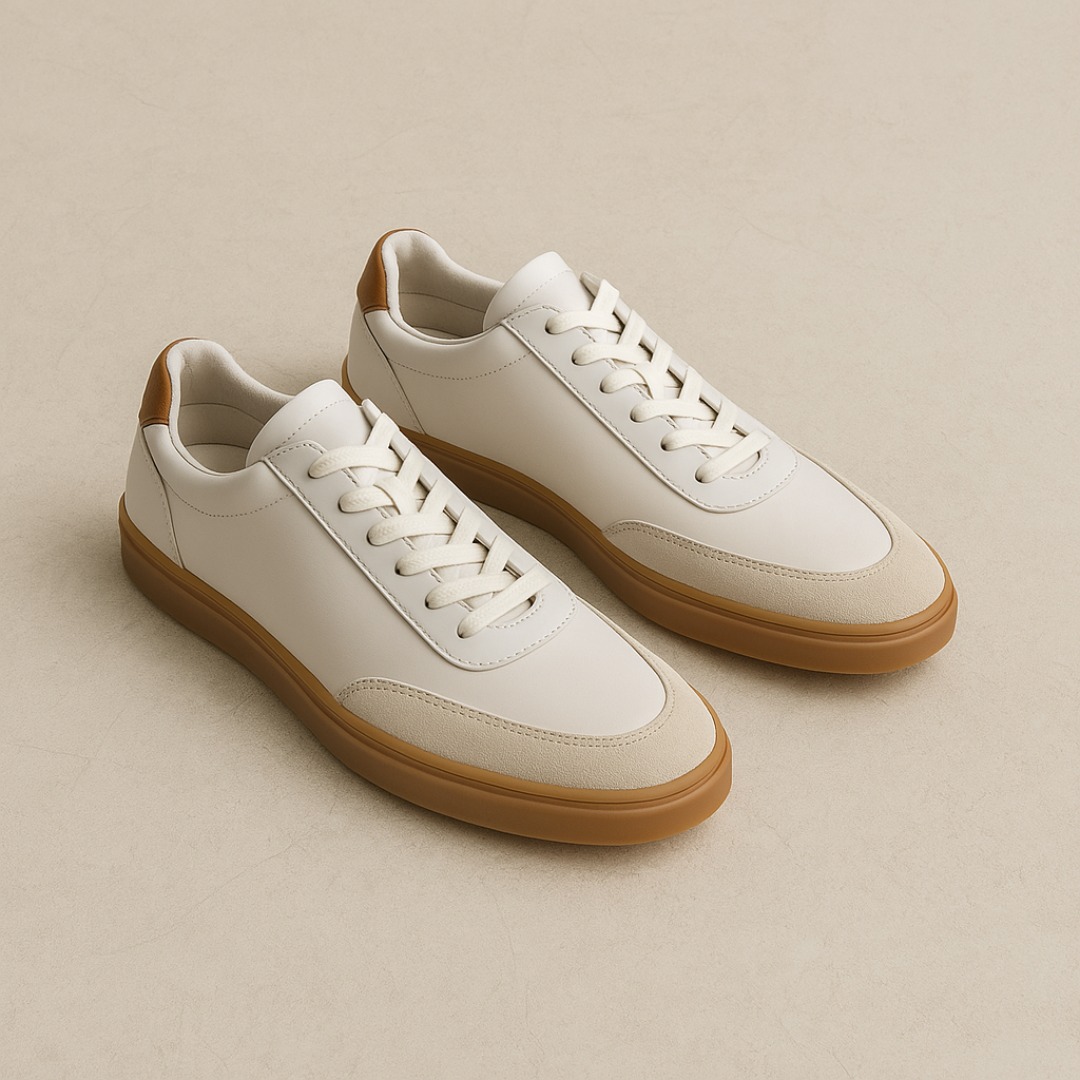 Vemiera | Eleganckie białe skórzane sneakersy niskie