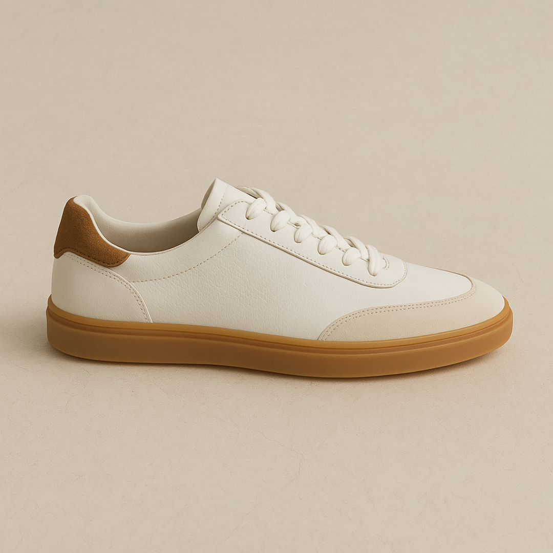 Vemiera | Eleganckie białe skórzane sneakersy niskie