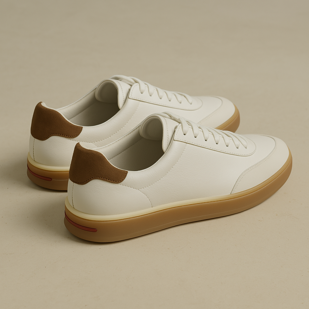 Vemiera | Eleganckie białe skórzane sneakersy niskie