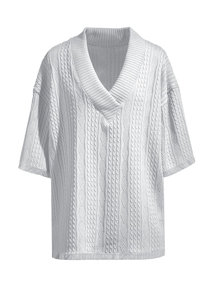 Vemiera | Set Casual z T-shirtem i Swetrem a Maglia Treccia – Komfort i Styl na Co Dzień