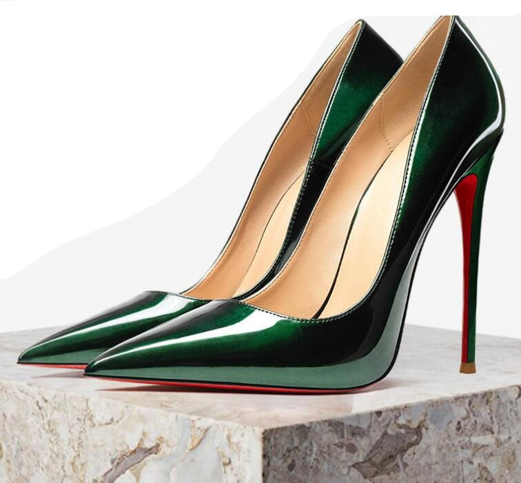 eleganckie czółenka damskie lakierowane szpilki na wysokim obcasie