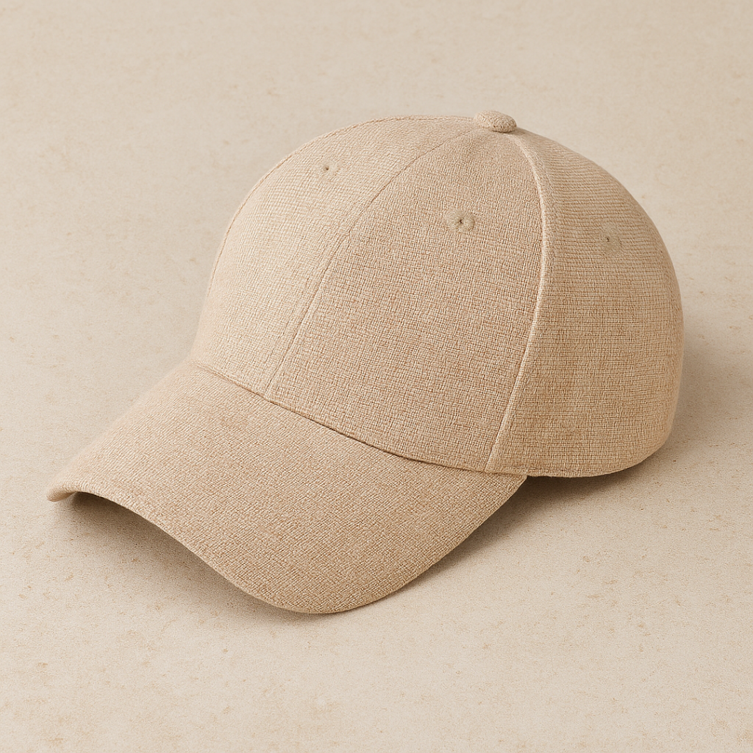 Vemiera | Elegancka lniana minimalistyczna czapka z daszkiem