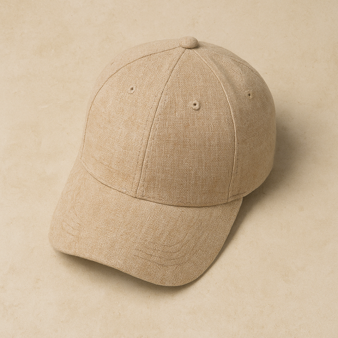 Vemiera | Elegancka lniana minimalistyczna czapka z daszkiem