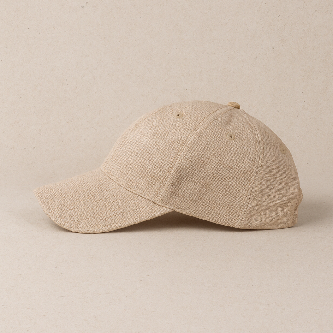 Vemiera | Elegancka lniana minimalistyczna czapka z daszkiem