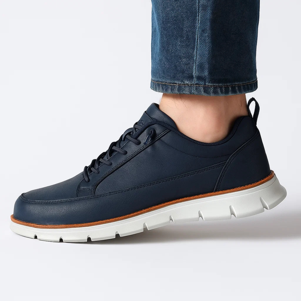 Męskie niskie trampki – skórzane buty casualowe w stylu street