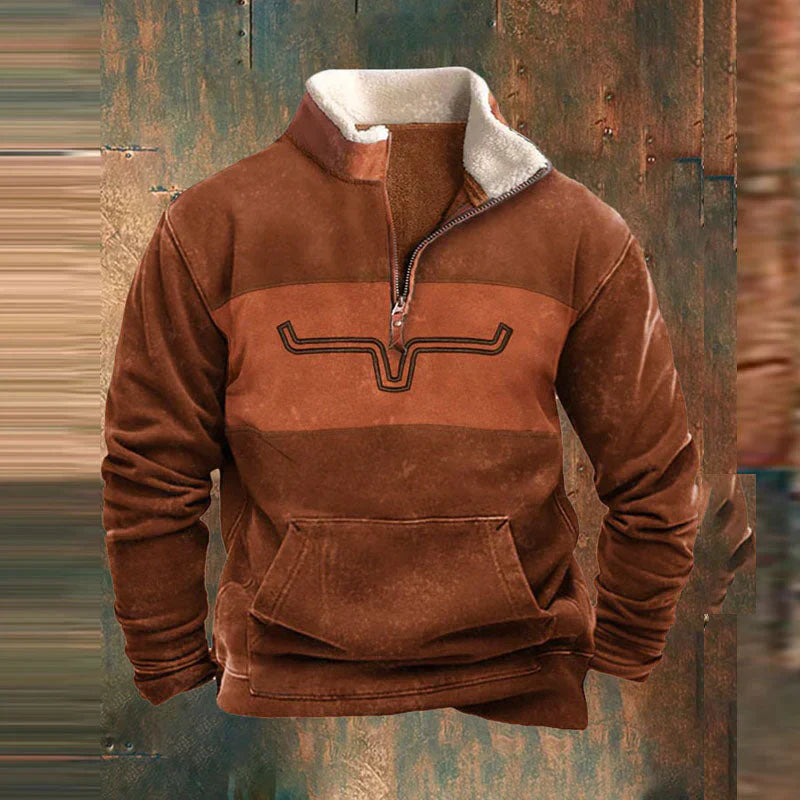 Nowoczesny Sweter z Zamkiem dla Mężczyzn